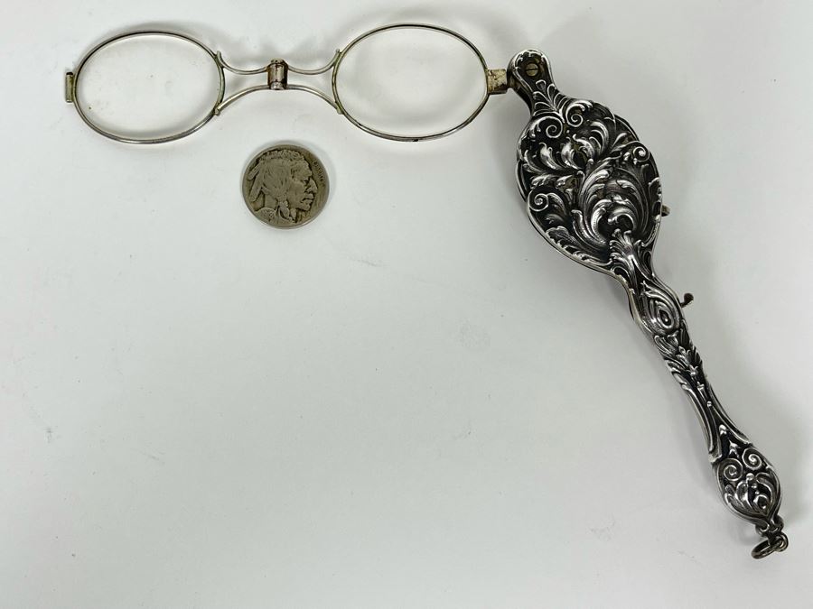 Vintage Sterling Silver Opera Glasses In Excellent Working Condition [Photo 4]