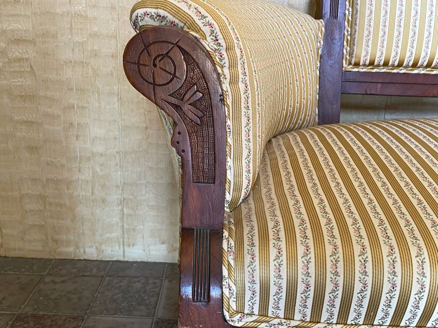 Antique Eastlake Victorian Era Carved Wooden Loveseat Settee Sofa 56W X 23D X 41H [Photo 8]