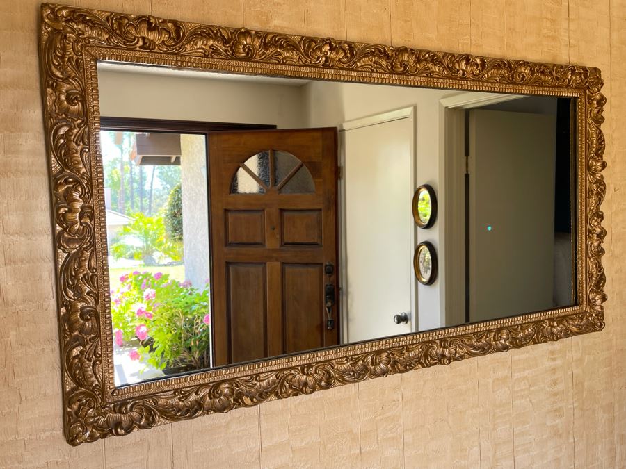 Vintage Gilt Wooden Wall Mirror 46W X 24H [Photo 3]