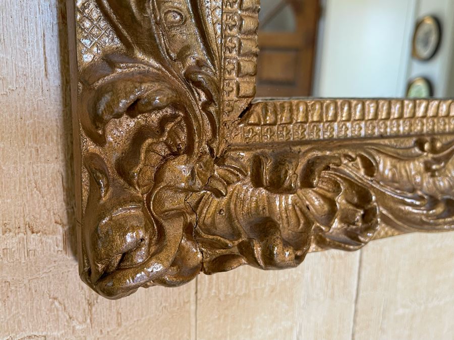 Vintage Gilt Wooden Wall Mirror 46W X 24H [Photo 4]