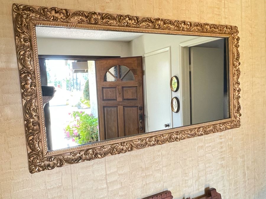Vintage Gilt Wooden Wall Mirror 46W X 24H [Photo 2]