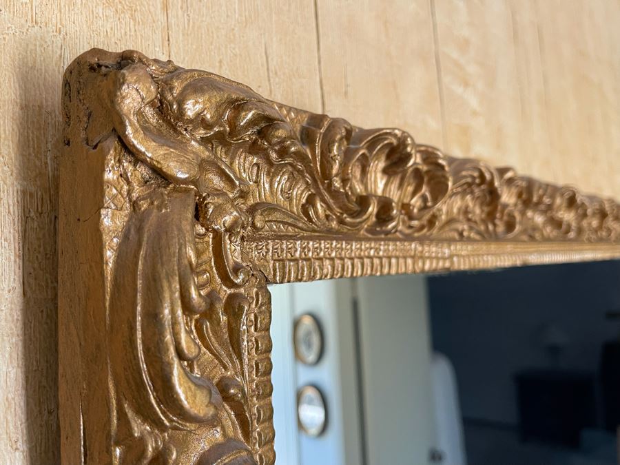 Vintage Gilt Wooden Wall Mirror 46W X 24H [Photo 5]