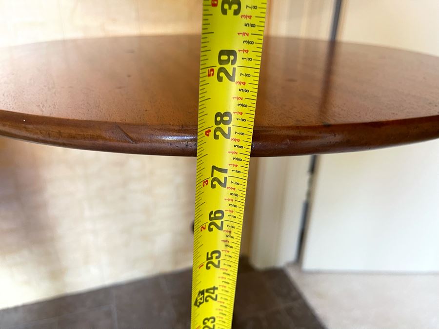 Antique Queen Anne Style Inlaid Tilt-Top Pedestal Table 22R X 28H [Photo 6]