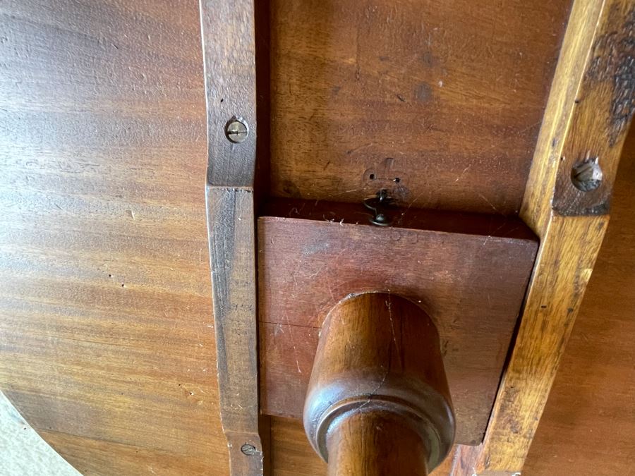 Antique Queen Anne Style Inlaid Tilt-Top Pedestal Table 22R X 28H [Photo 8]