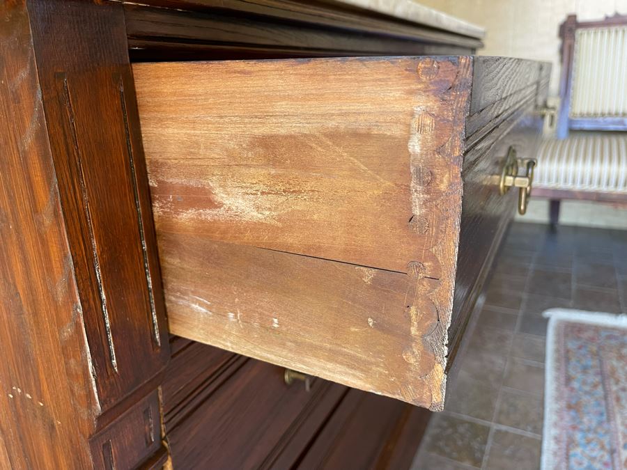 Antique Marble Top 3-Drawer Chest Of Drawers Dresser [Photo 8]