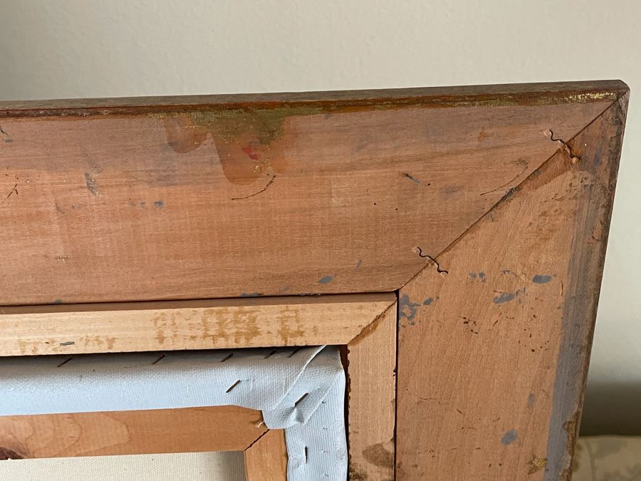 Large Framed Original Signed Seascape Ocean Waves Painting 24 X 36 [Photo 10]