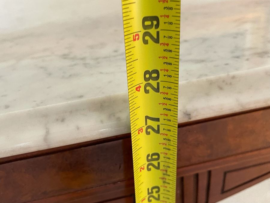 Antique Eastlake Victorian Era Carved Wooden Side Table With Marble Top 29W X 21D X 28H [Photo 13]