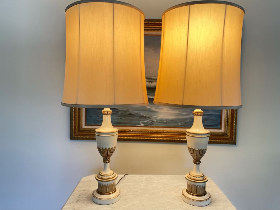 Pair Of Vintage Stiffel Metal Table Lamps [Photo 9]