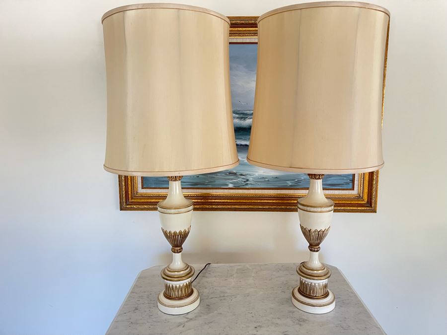 Pair Of Vintage Stiffel Metal Table Lamps