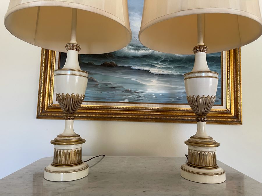 Pair Of Vintage Stiffel Metal Table Lamps [Photo 3]