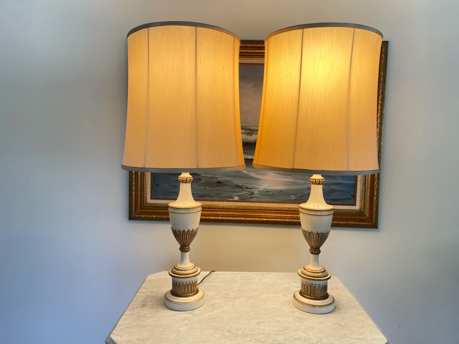 Pair Of Vintage Stiffel Metal Table Lamps [Photo 10]