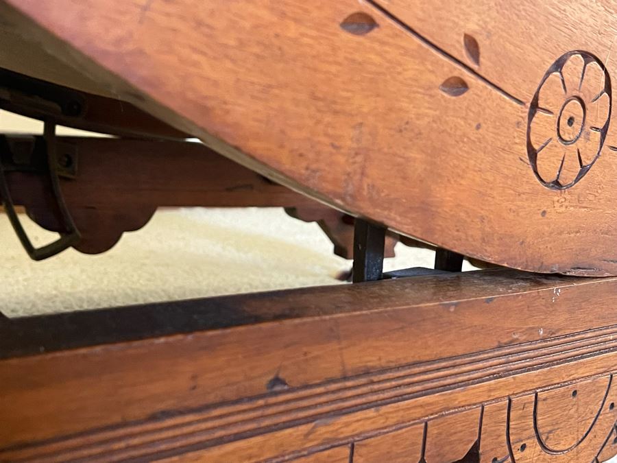 Antique Eastlake Victorian Era Carved Wooden Rocking Chair [Photo 16]