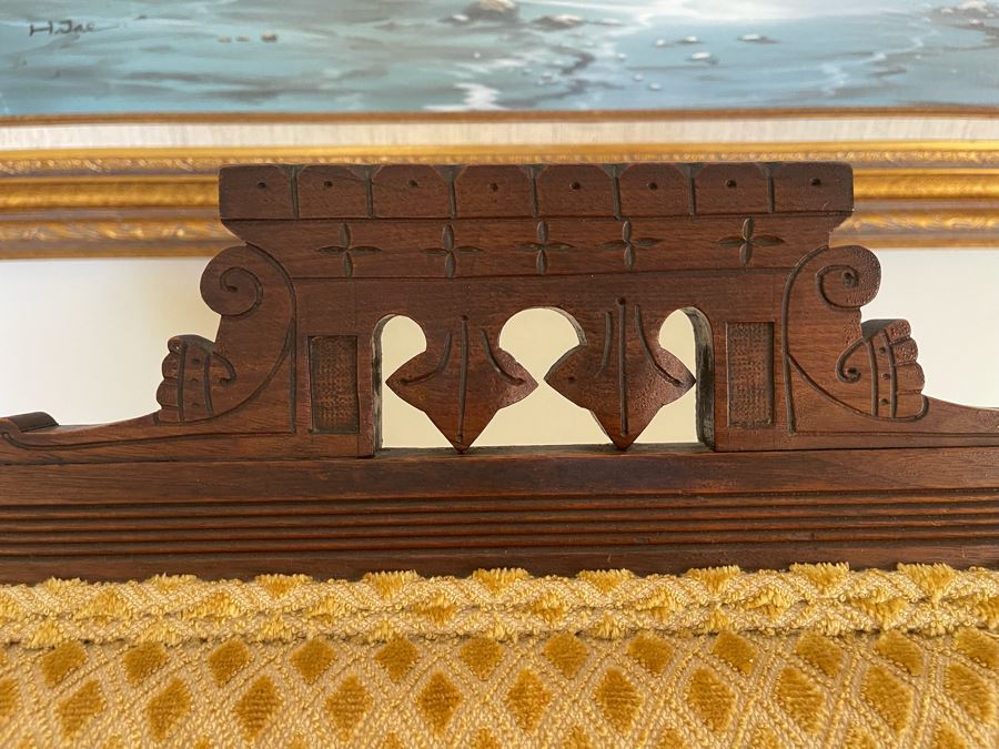 Antique Eastlake Victorian Era Carved Wooden Rocking Chair [Photo 9]