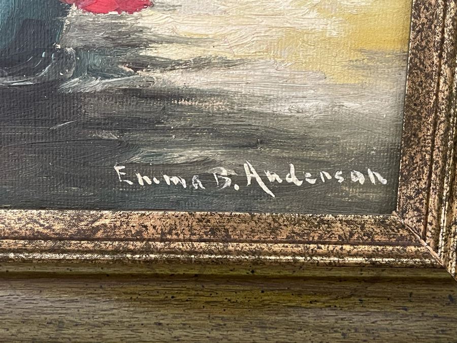 Original Framed Signed Emma B. Anderson Still Life Painting 9 X 12 [Photo 5]