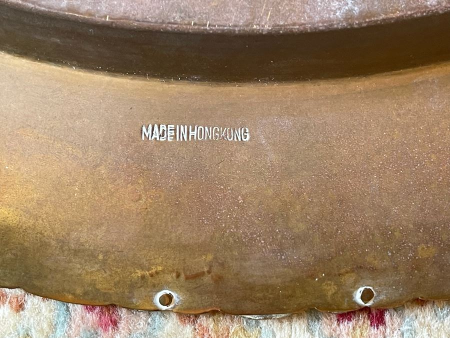 Chinese Hong Kong Chased Brass Tray Wall Hanging 24R [Photo 12]