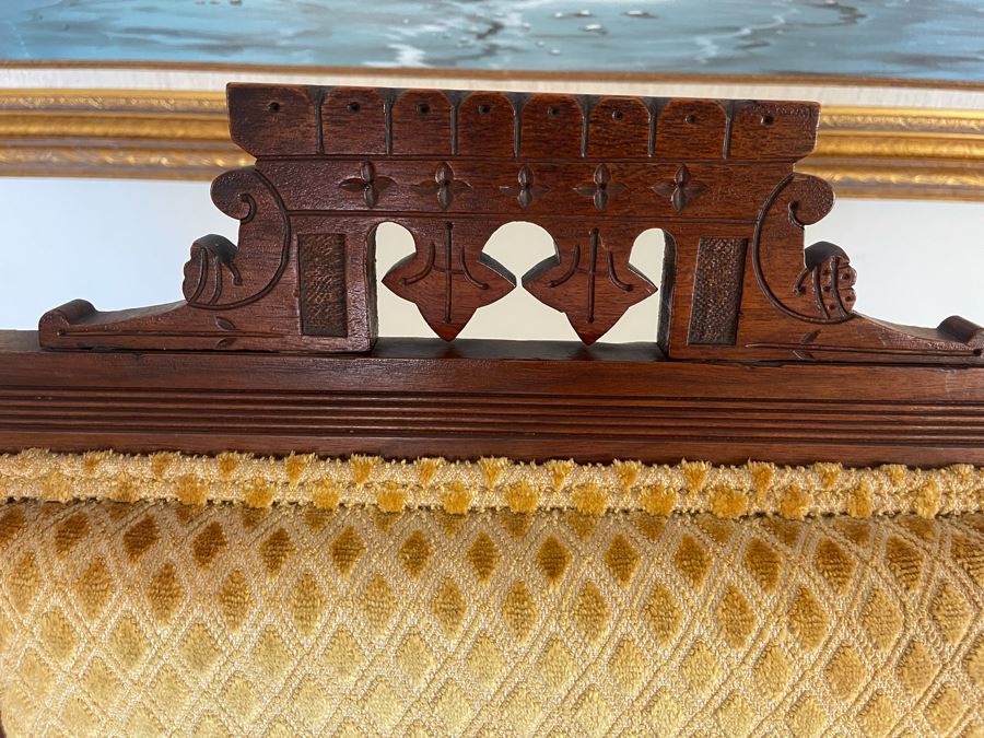 Antique Eastlake Victorian Era Carved Wooden Armchair [Photo 6]