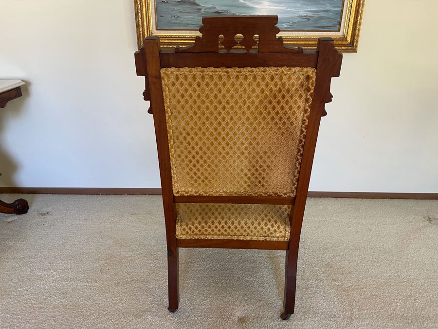 Antique Eastlake Victorian Era Carved Wooden Armchair [Photo 10]