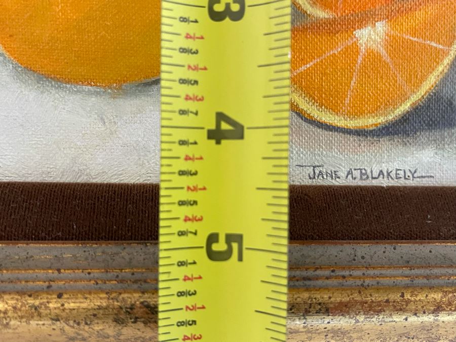 Pair Of Original Signed Jane A. Blakely Orange And Lemon Framed Paintings 4.5 X 6.5 [Photo 9]