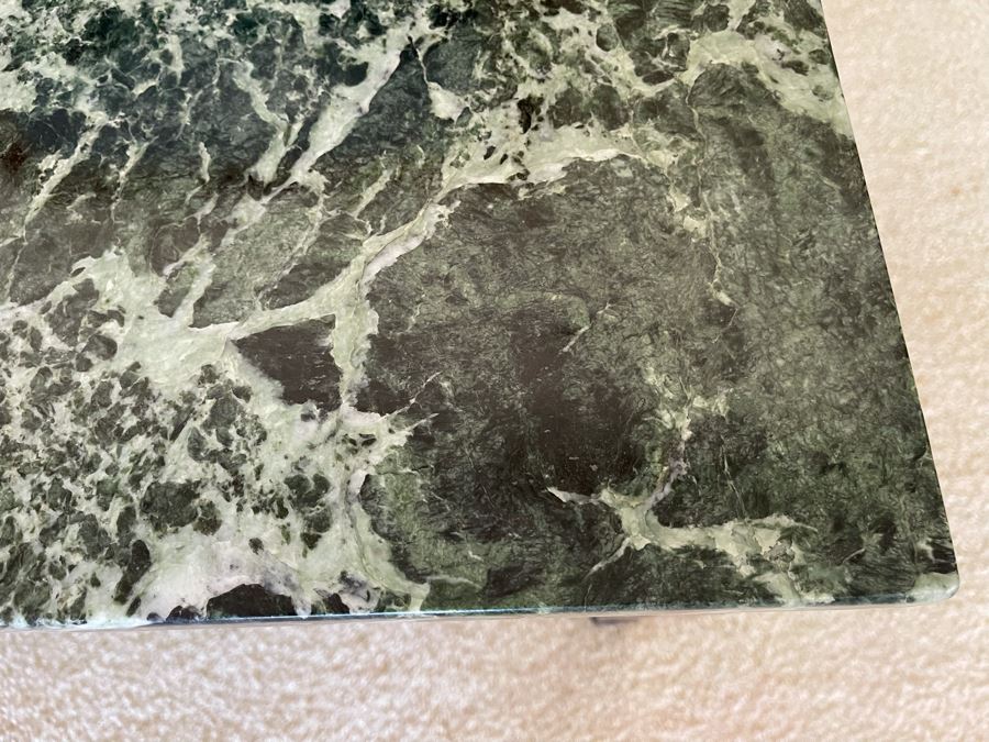 Beautiful Green Marble Top Wooden Coffee Table By J. B. Van Sciver Co 41W X 22D X 16.5H [Photo 7]