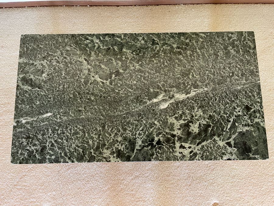 Beautiful Green Marble Top Wooden Coffee Table By J. B. Van Sciver Co 41W X 22D X 16.5H [Photo 6]