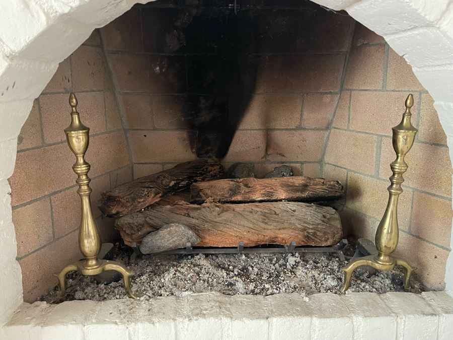 Pair Of Brass Andirons [Photo 2]