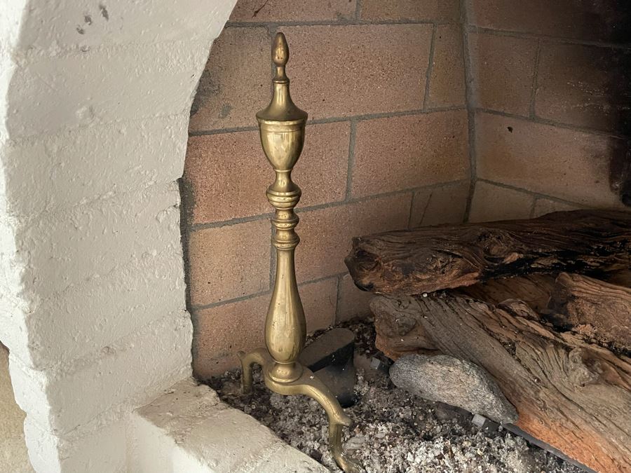 Pair Of Brass Andirons [Photo 3]