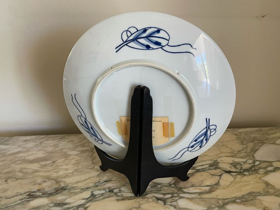 Vintage Japanese Gold Imari Hand Painted Plate With Stand 12R [Photo 6]