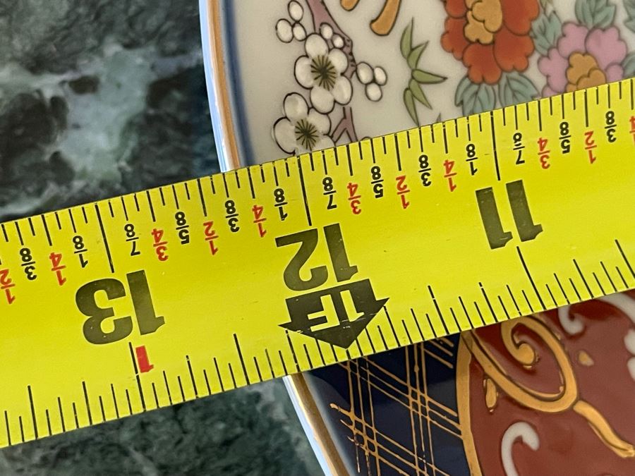 Vintage Japanese Gold Imari Hand Painted Plate With Stand 12R [Photo 8]