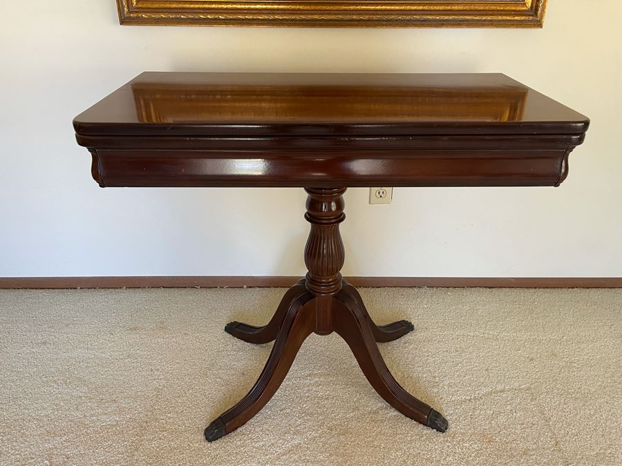Antique Wooden Gaming Table In Great Condition 33W X 33D X 29H [Photo 2]