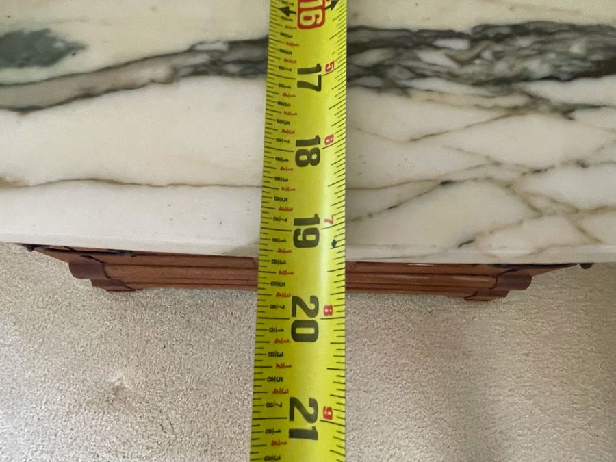 Gorgeous Antique Oak Cabinet With White Marble Top 34W X 19D X 28.5H [Photo 14]