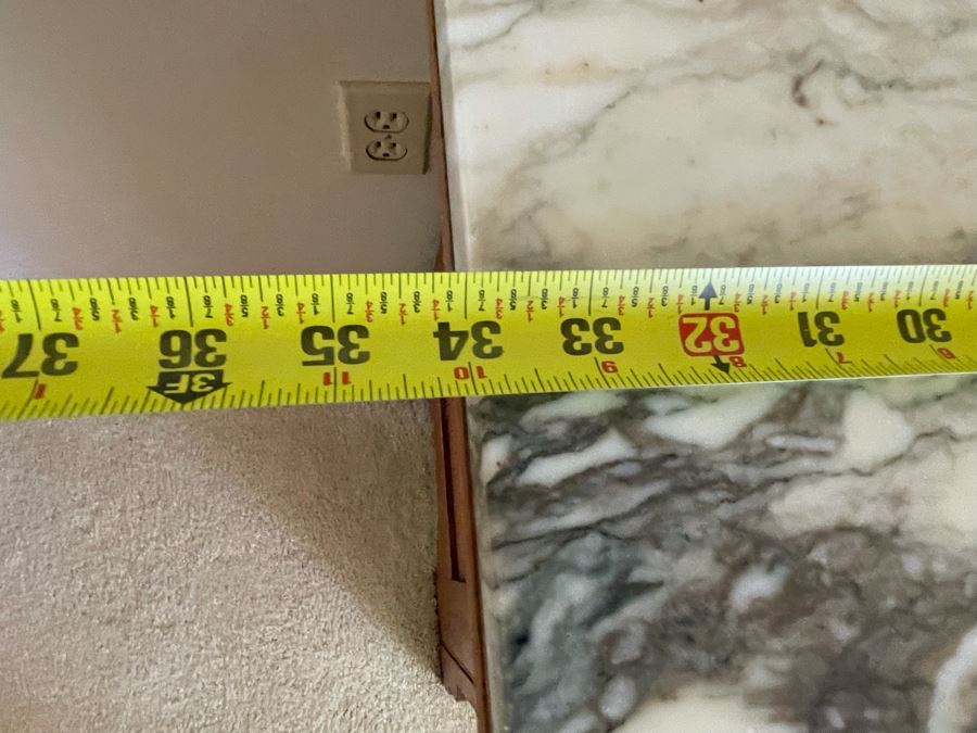 Gorgeous Antique Oak Cabinet With White Marble Top 34W X 19D X 28.5H [Photo 13]