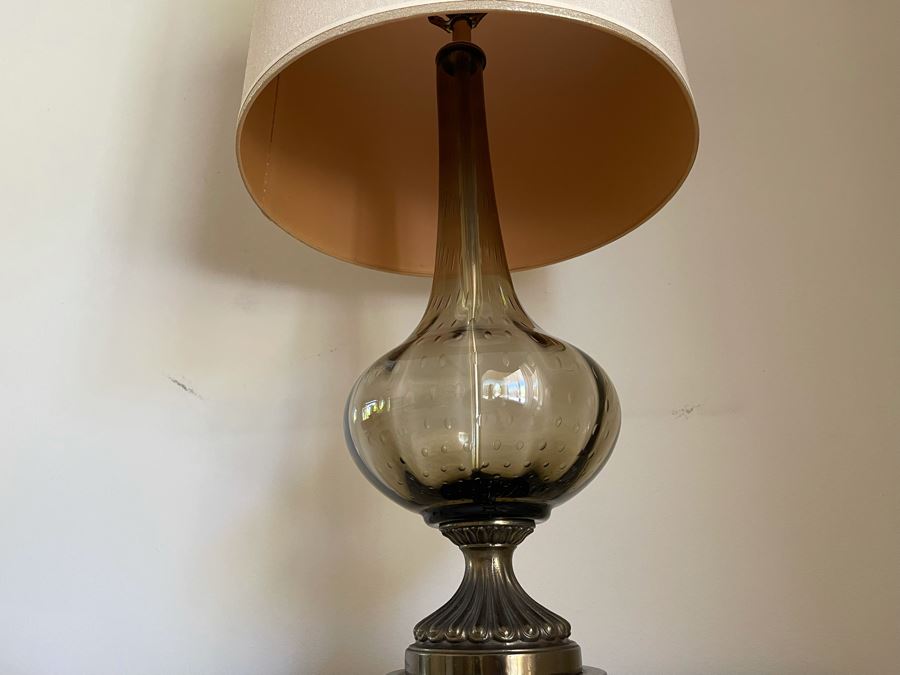 Vintage Mid-Century Glass Table Lamp 36H [Photo 9]