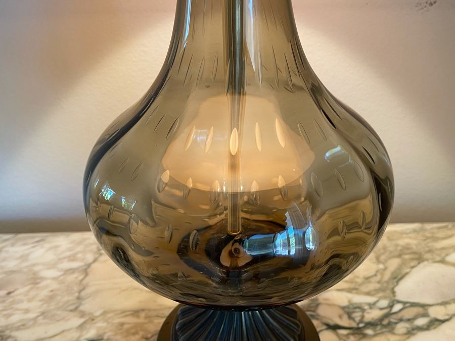 Vintage Mid-Century Glass Table Lamp 36H [Photo 5]