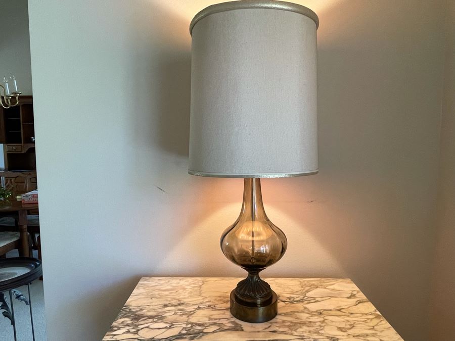 Vintage Mid-Century Glass Table Lamp 36H [Photo 3]