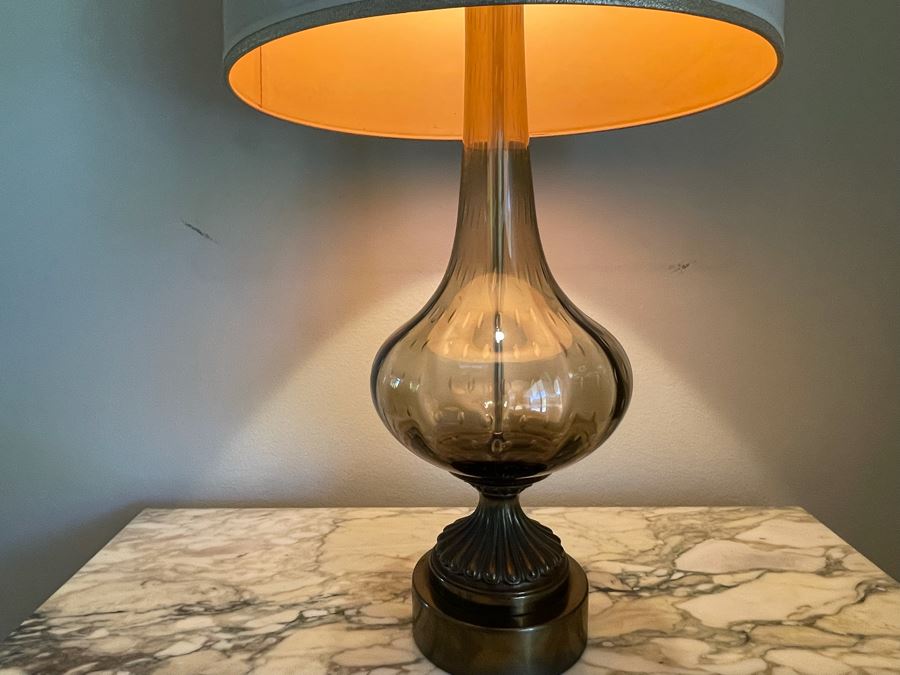 Vintage Mid-Century Glass Table Lamp 36H [Photo 4]