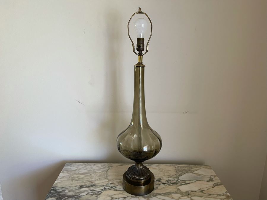 Vintage Mid-Century Glass Table Lamp 36H [Photo 10]
