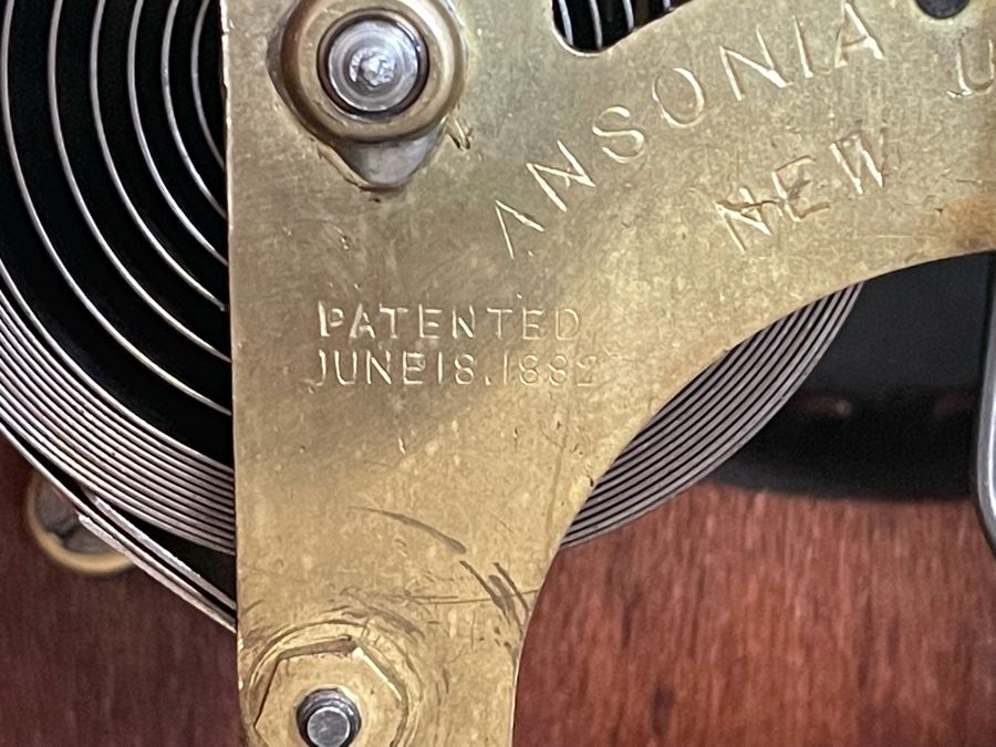 Working Antique Trieste Model Clock By The Ansonia Clock Co New York With Key - Eight Day Strike 1882 Patent Date 11W X 4D X 15H [Photo 16]