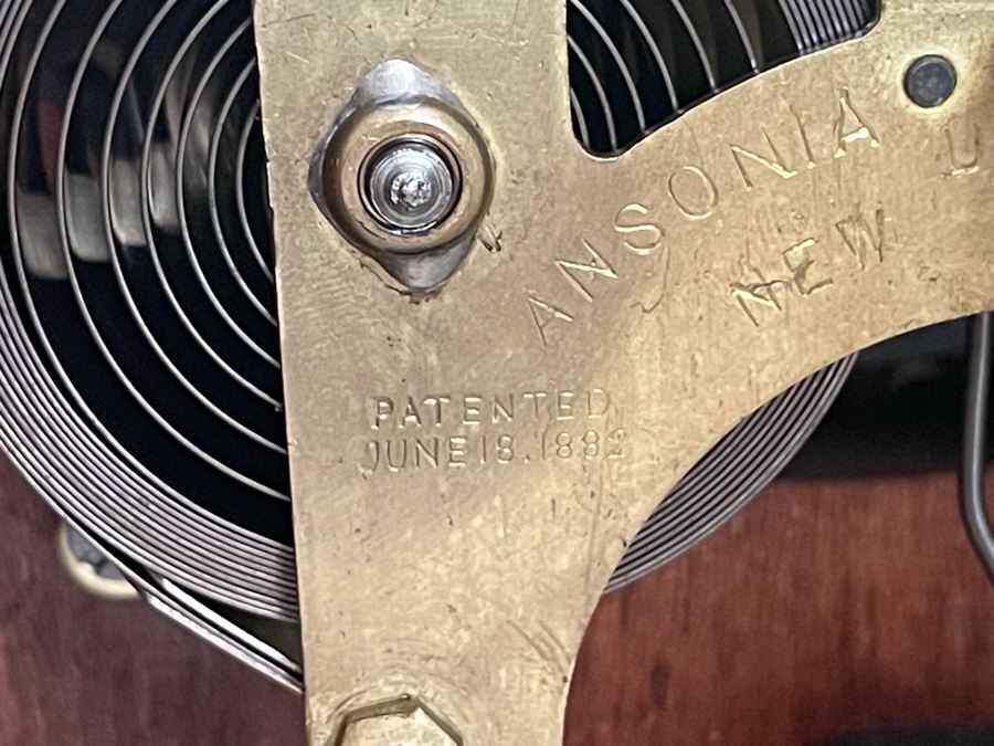 Working Antique Trieste Model Clock By The Ansonia Clock Co New York With Key - Eight Day Strike 1882 Patent Date 11W X 4D X 15H [Photo 17]