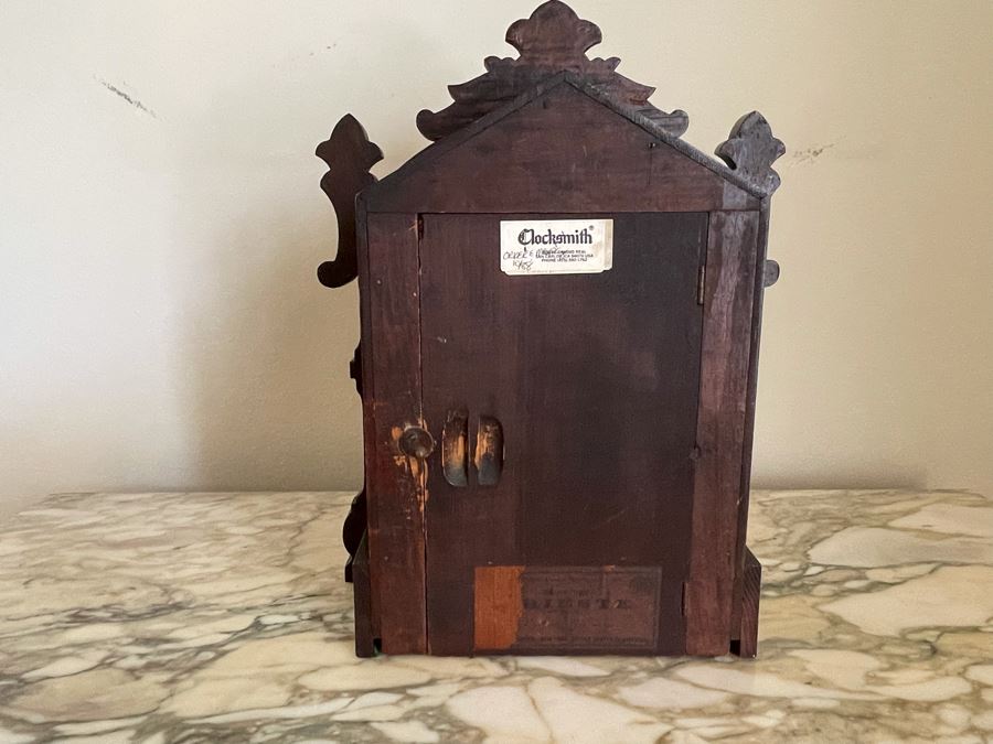 Working Antique Trieste Model Clock By The Ansonia Clock Co New York With Key - Eight Day Strike 1882 Patent Date 11W X 4D X 15H [Photo 10]