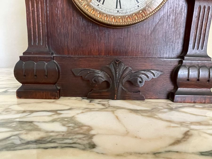 Working Antique Trieste Model Clock By The Ansonia Clock Co New York With Key - Eight Day Strike 1882 Patent Date 11W X 4D X 15H [Photo 8]