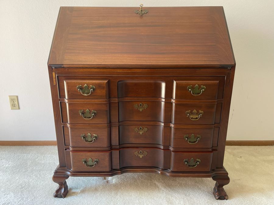 Vintage Mahogany Secretary Desk With Secret Compartments And Lockable Drawers 36W X 22D X 41H