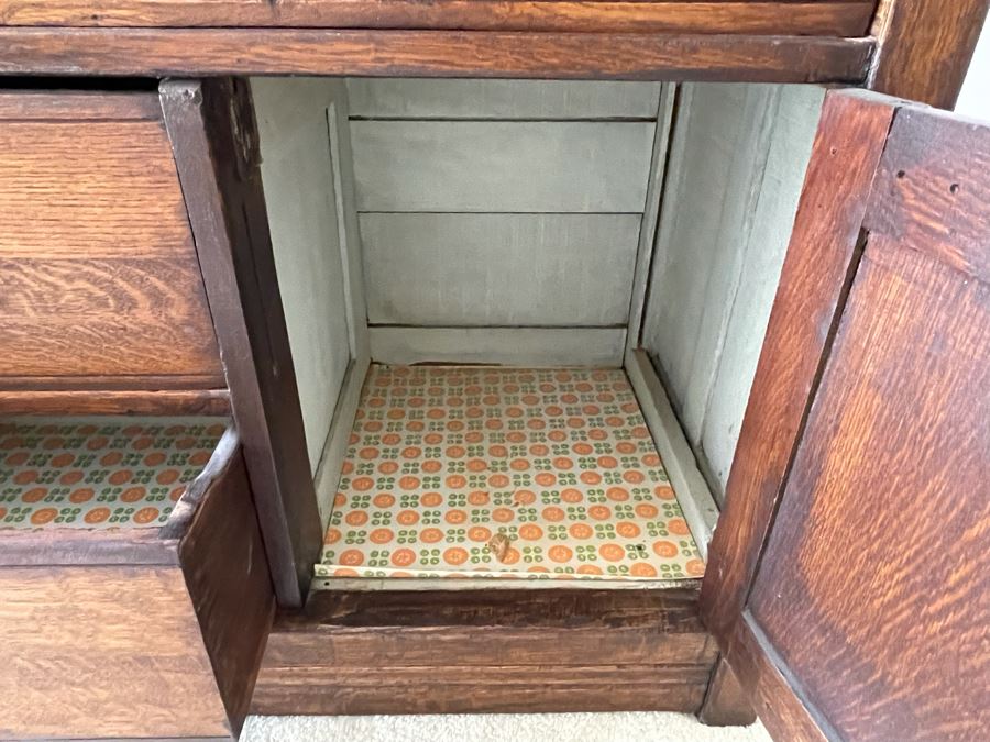 Antique Oak Cabinet 36W X 18D X 28H [Photo 8]