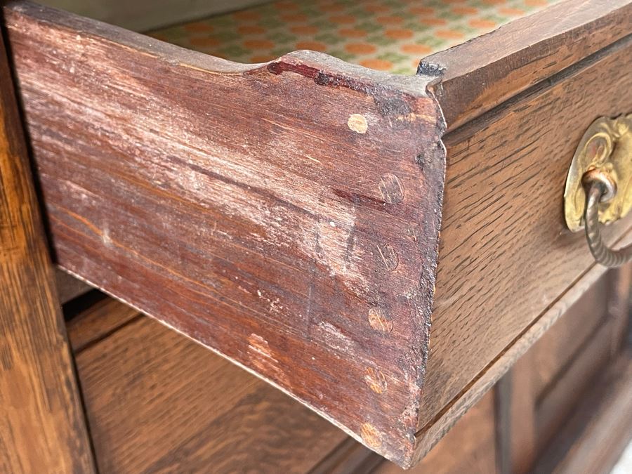 Antique Oak Cabinet 36W X 18D X 28H [Photo 6]