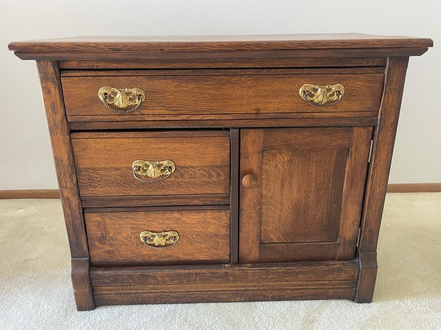 Antique Oak Cabinet 36W X 18D X 28H [Photo 2]