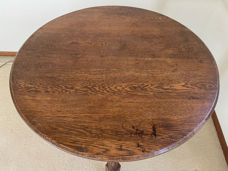 Vintage Oak 36' Round Table 28.5H [Photo 5]