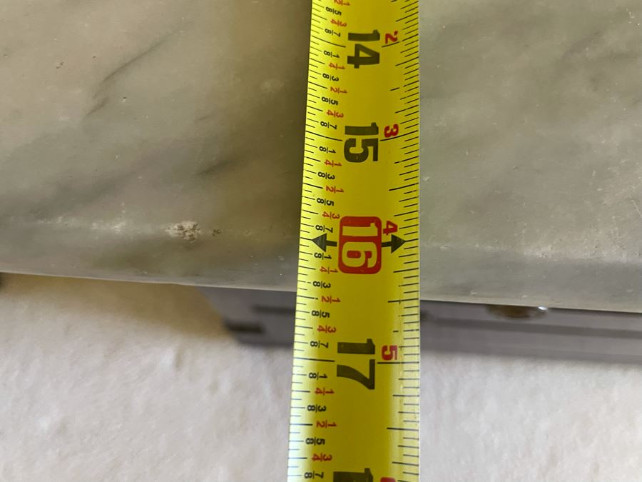 Vintage Wooden 3-Drawer Chest Of Drawers Dresser On Casters With Marble Top 30W X 16D X 30H [Photo 8]