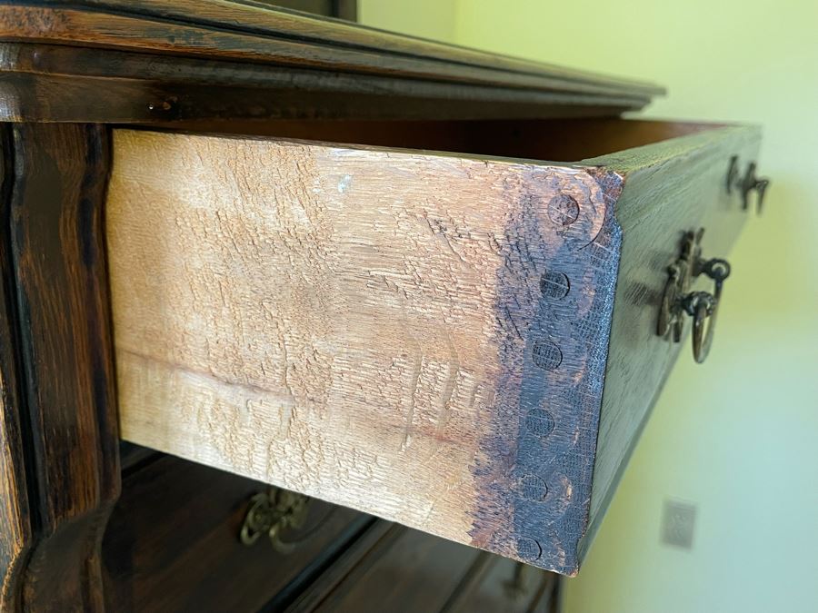 Vintage Tall 6-Drawer Chest Of Drawers Dresser On Casters (One Drawer Pull Needs Replacement) 40W X 20D X 62H [Photo 6]