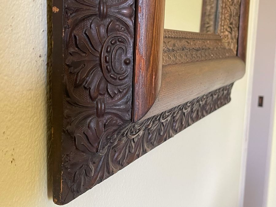 Vintage Wooden Wall Mirror 26W X 28.5H [Photo 8]