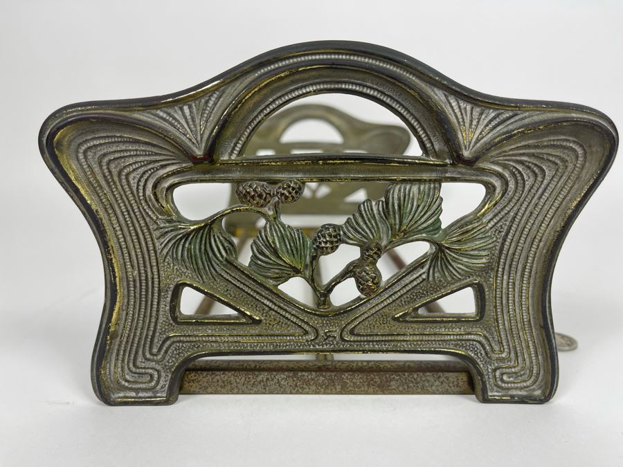 Vintage Adjustable Metal Art Nouveau Book Rack Expandable 12L [Photo 4]