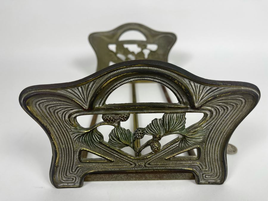 Vintage Adjustable Metal Art Nouveau Book Rack Expandable 12L [Photo 5]